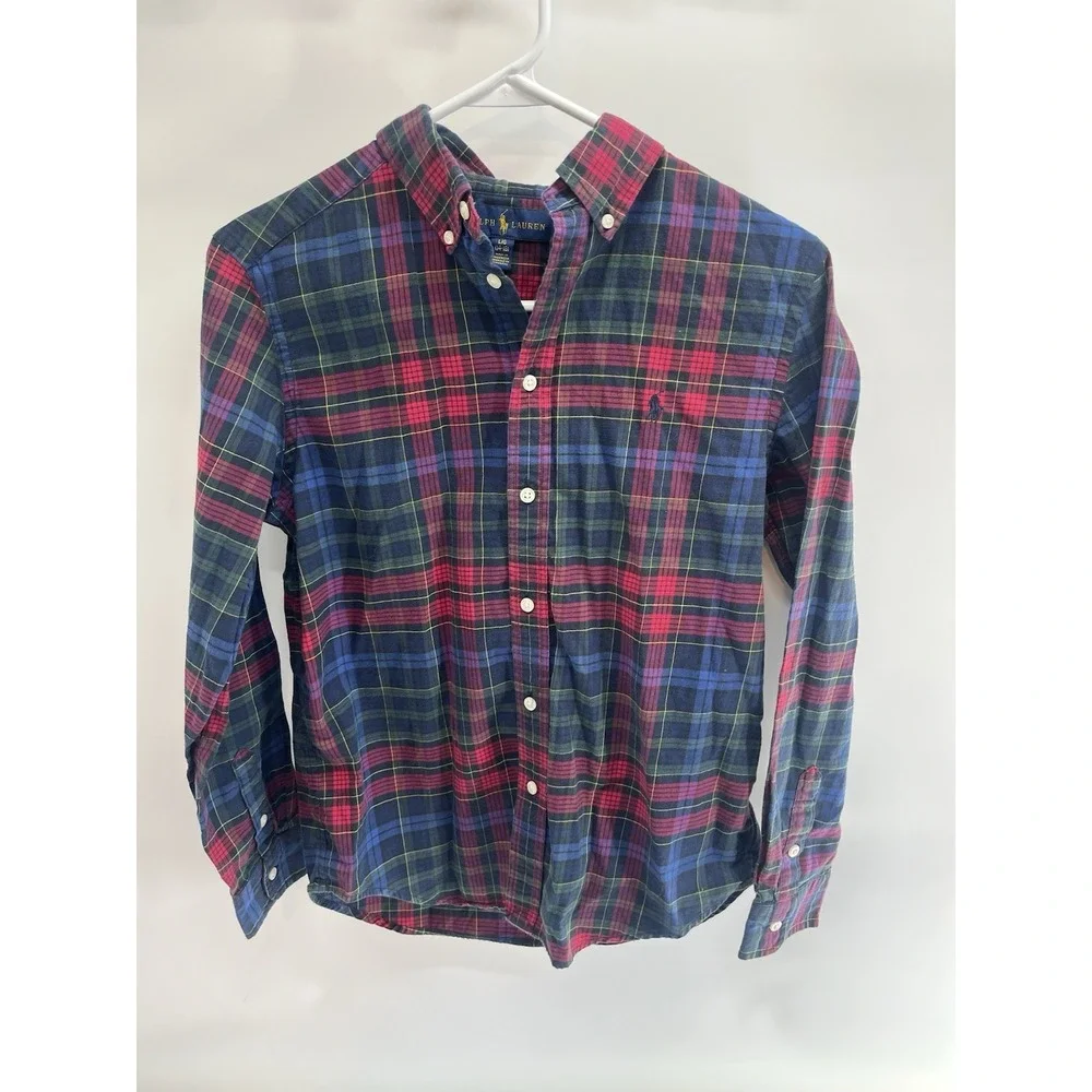 Ralph Lauren‎ Boys Multicolor Long Sleeve Button Up Shirt Size L 14-16